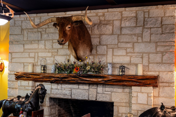Crossfire Steakhouse fireplace